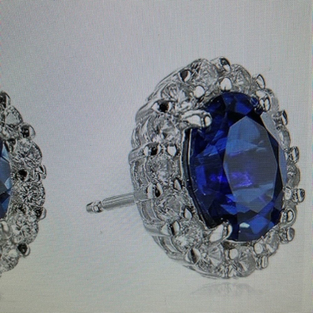 Sapphire and White Sapphire earrings